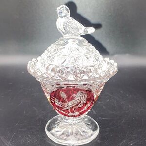 Vintage Hofbauer Byrdes Lead Crystal Trinket Box with Lid